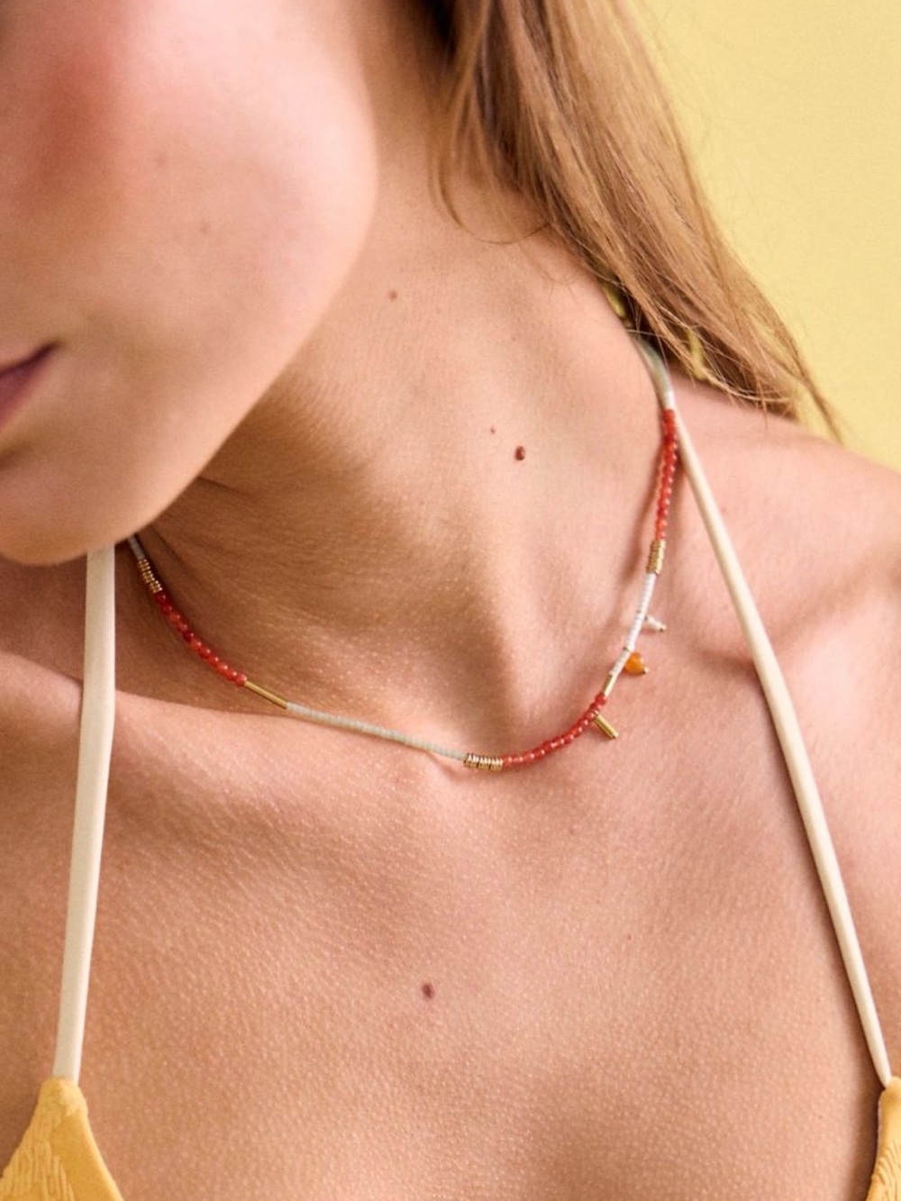 Free People Muse Semi Previous Short Beaded m Layering Necklace